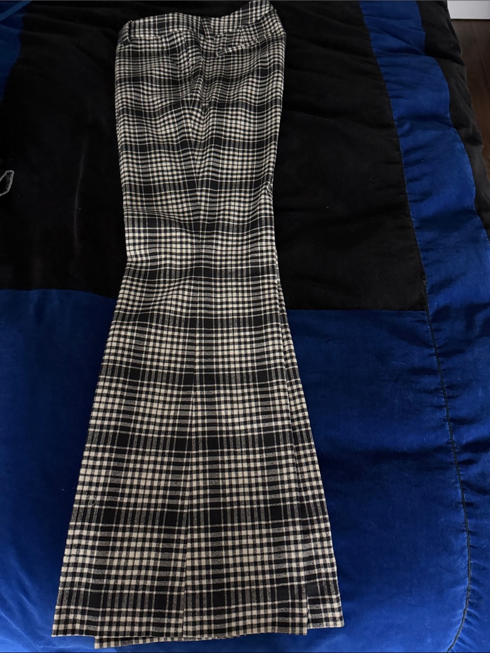 Alice + Olivia Black and White Plaid Maxi Dress